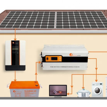 Complete el sistema de panel solar de 5000W para la cuadrícula para el techo monocristalino del techo de silicio monocristalino de montaje de montaje de plomo-ácido de plomo-ácido